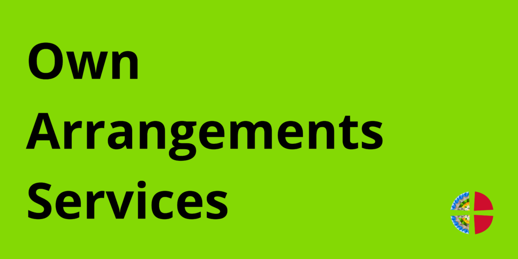 Own Arrangements Services title on a green background.